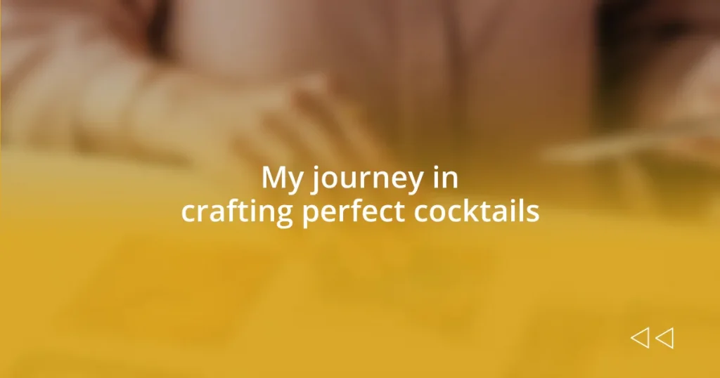 My journey in crafting perfect cocktails